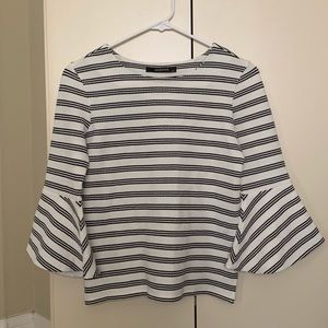 Striped blouse with bell sleeves